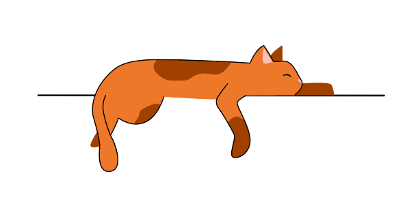 An illustration of a sleeping cat.