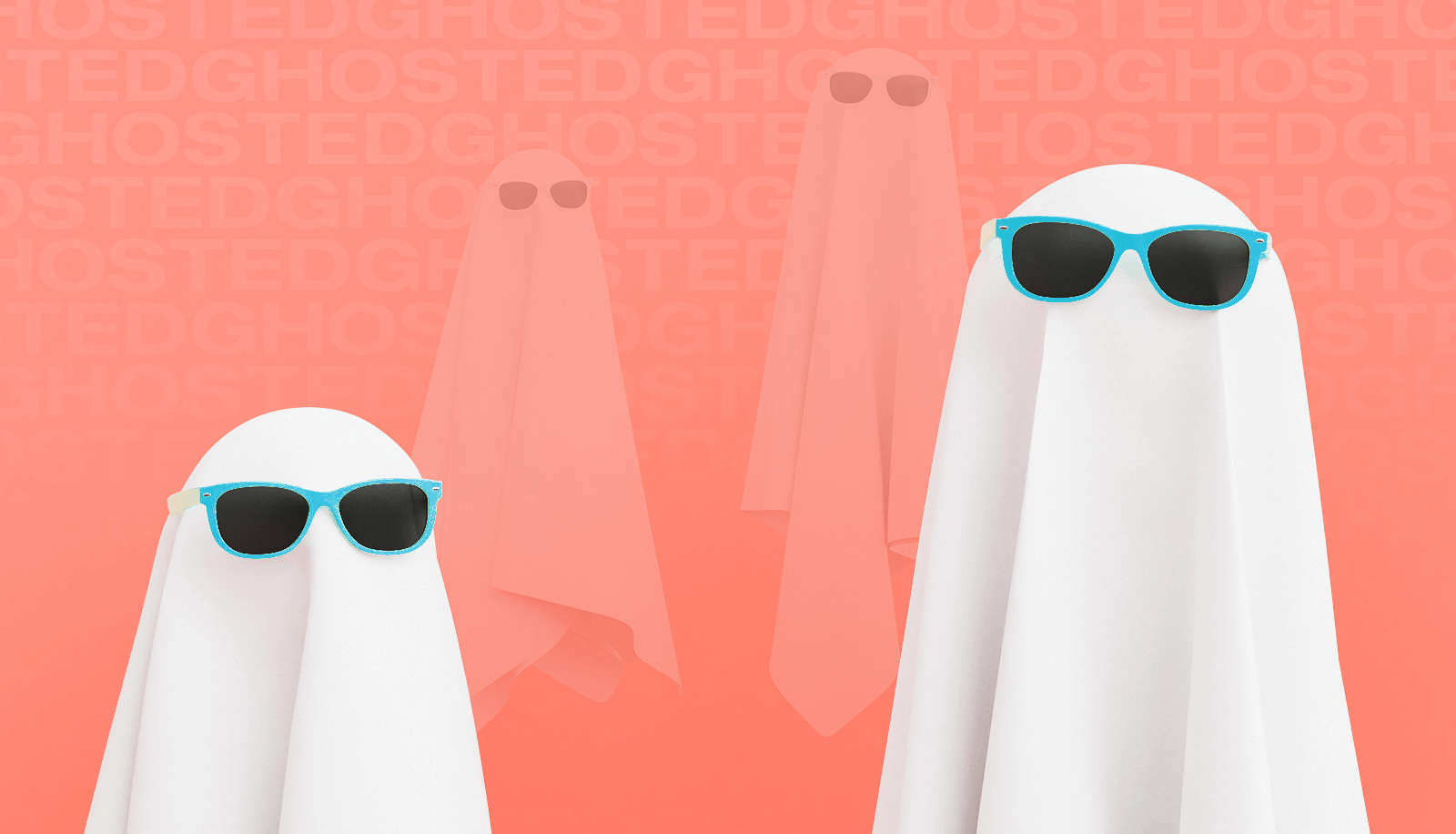 A pair of ghosts wearing sunglasses