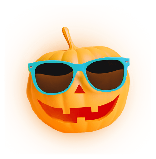 A pumpkin wearing sunglasses 